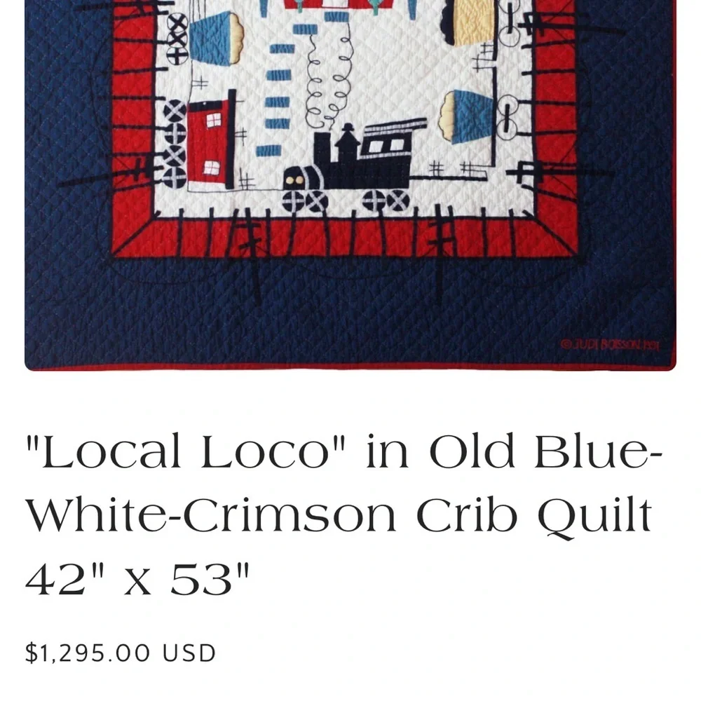 JUDI BOISSON baby crib quilt “local loco”